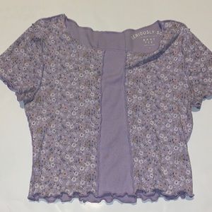 aero floral purple baby tee